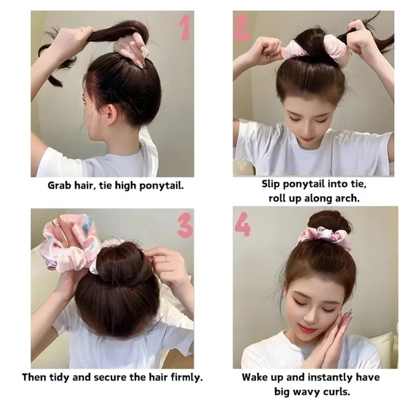 Ulta | Hair Curling Overnight Satin Scrunchie in Green - Picture 6 of 7